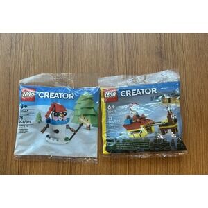 Lot Of 2 LEGO CREATOR: Santa's Sleigh Ride (30670)and Snowman (30645) Legos Kids